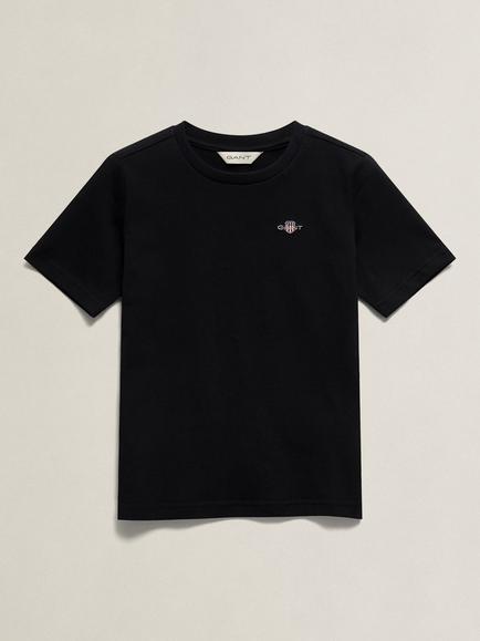 GANT Kids' Short Sleeve Crew Neck T-Shirt, Black, Black