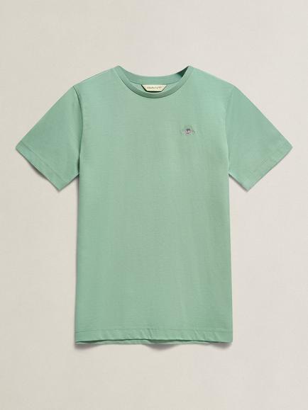 GANT Kids' Short Sleeve Crew Neck T-Shirt, Turquoise, Turquoise