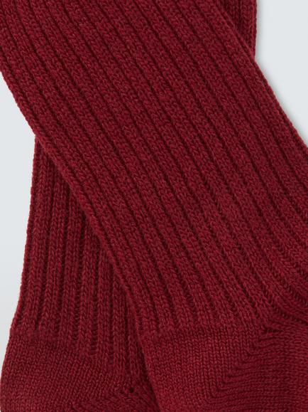 John Lewis Cashmere Rich Rib Knit Bed Socks - view 2, Fig