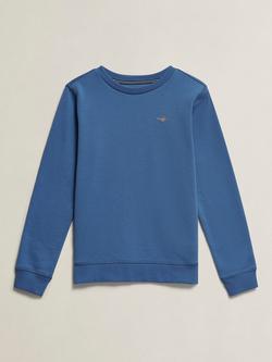 GANT Kids' Cotton Crew Neck Sweatshirt, Salty Sea, Salty Sea