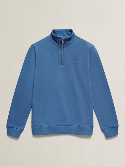 GANT Kids' Shield Half Zip Sweatshirt, Salty Sea, Salty Sea