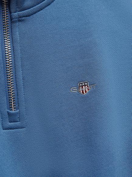 GANT Kids' Shield Half Zip Sweatshirt, Salty Sea - view 2, Salty Sea