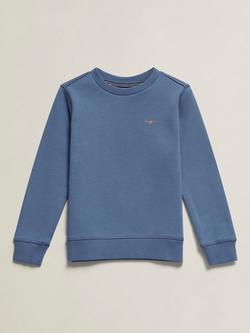 GANT Kids' Cotton Crew Neck Sweatshirt, Salty Sea, Salty Sea