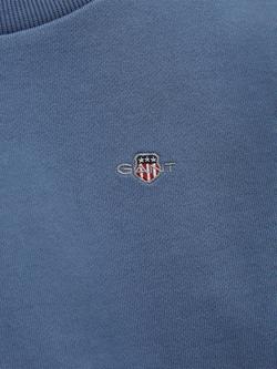 GANT Kids' Cotton Crew Neck Sweatshirt, Salty Sea - view 2, Salty Sea
