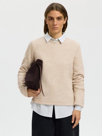 Selected Lulu Wool Blend Jumper, Cream