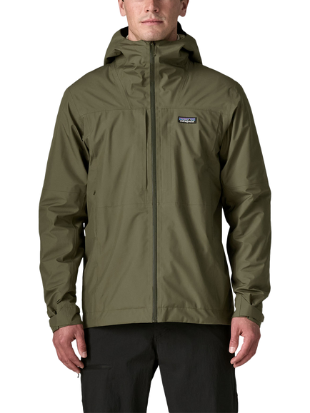 Patagonia Men's Boulder Insulated Water-Repellent Rain Jacket, Basin Green, Basin Green