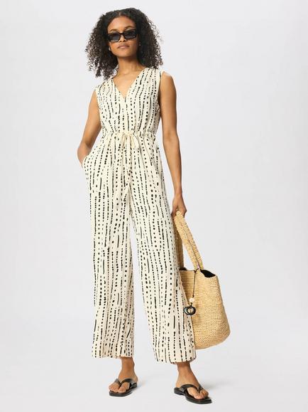 Whistles Dashed Spot Jumpsuit, Ivory/Multi, Ivory/Multi