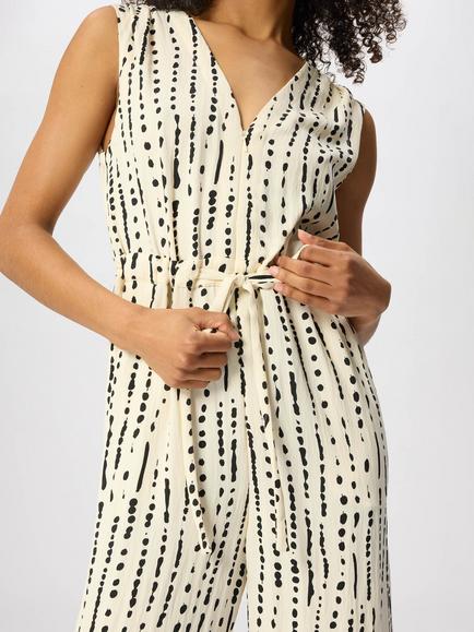 Whistles Dashed Spot Jumpsuit, Ivory/Multi - view 2, Ivory/Multi