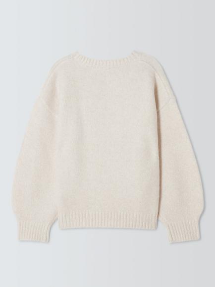 John Lewis Kids' Sequinned Star Sparkle Jumper, Multi - view 2, Multi