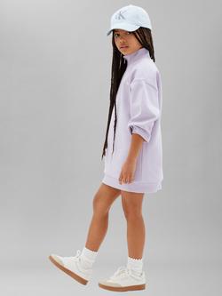 Calvin Klein Kids' Quarter Zip Sweatshirt Dress, Light Purple - view 2, Light Purple