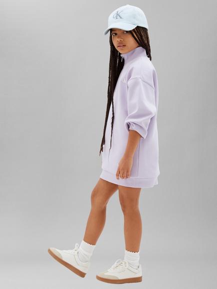 Calvin Klein Kids' Quarter Zip Sweatshirt Dress, Light Purple - view 2, Light Purple