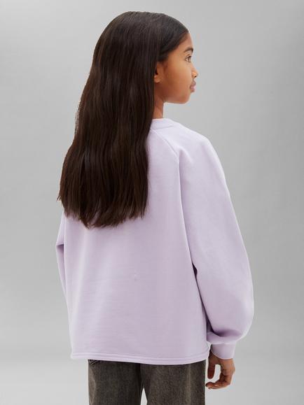 Calvin Klein Kids' Raglan Sleeve Monologo Sweatshirt, Light Purple - view 2, Light Purple