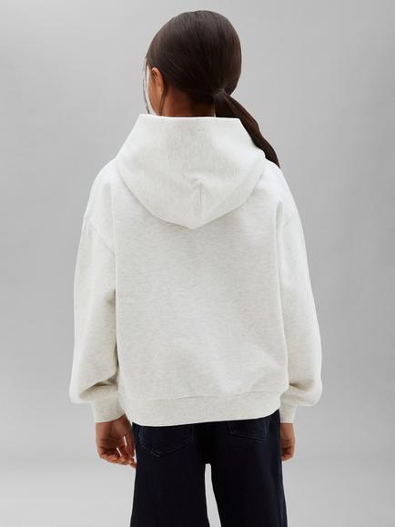 Calvin Klein Kids' Terry Cotton Hoodie, Light Grey - view 2, Light Grey