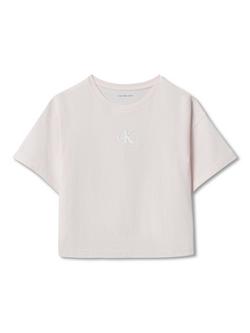 Calvin Klein Kids' CK Logo Boxy T-Shirt, Light Pink - view 2, Light Pink