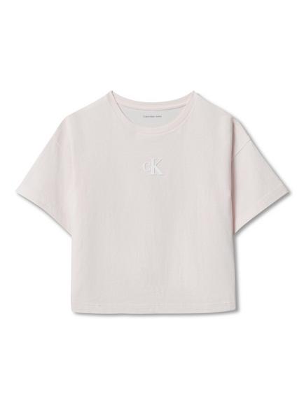 Calvin Klein Kids' CK Logo Boxy T-Shirt, Light Pink - view 2, Light Pink