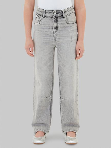 Calvin Klein Kids' Barrel Leg Jeans, Grey, Grey