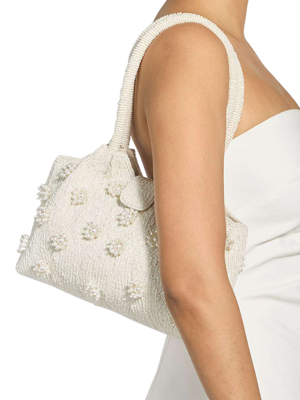 Dune London Dunmore Embellished Beaded Grab Bag, Ivory - view 2, Ivory