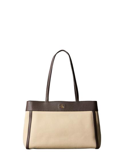 Calvin Klein CK Canvas Medium Tote Bag, Khaki, Khaki