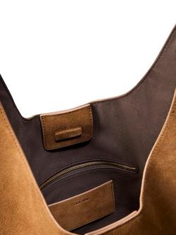 Calvin Klein Suede Slouchy Hobo Bag, Camel - view 2, Camel