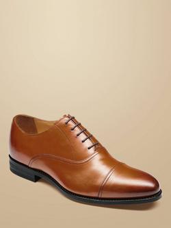 Charles Tyrwhitt Leather Oxford Shoes, Tan - view 2, Tan