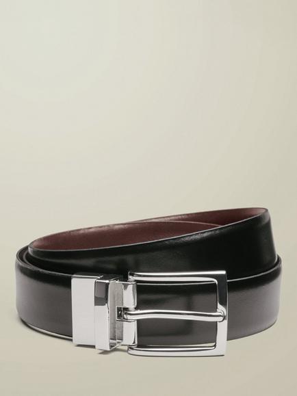 Charles Tyrwhitt Reversible Leather Belt, Black, Black