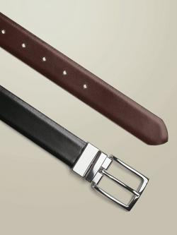 Charles Tyrwhitt Reversible Leather Belt, Black - view 2, Black