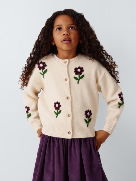 John Lewis Kids' Floral Cardigan, Multi, Multi