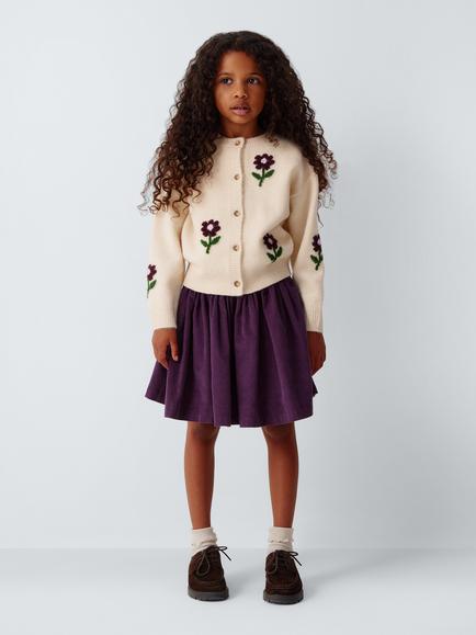 John Lewis Kids' Floral Cardigan, Multi - view 2, Multi