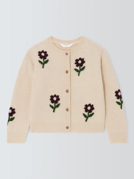 John Lewis Kids' Floral Cardigan, Multi, Multi