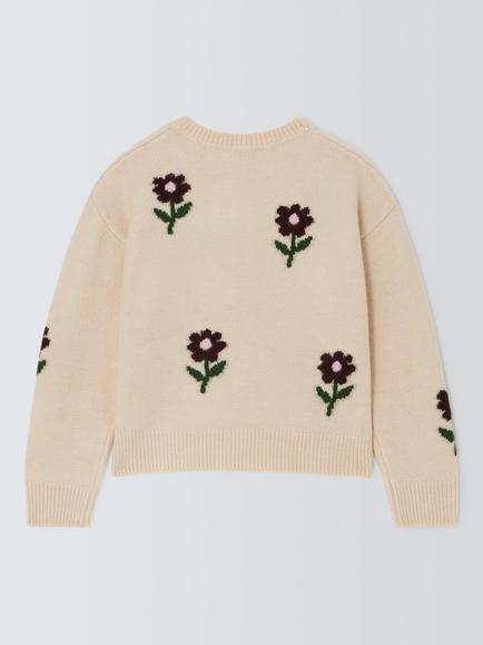 John Lewis Kids' Floral Cardigan, Multi - view 2, Multi