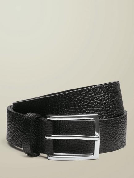 Charles Tyrwhitt Textured Leather Belt, Black, Black