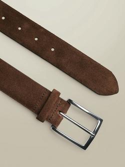 Charles Tyrwhitt Suede Belt, Brown - view 2, Brown