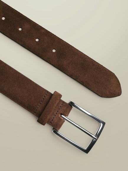 Charles Tyrwhitt Suede Belt, Brown - view 2, Brown