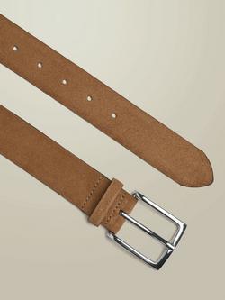 Charles Tyrwhitt Suede Belt, Tobacco Brown - view 2, Tobacco Brown