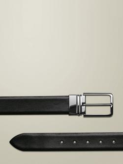 Charles Tyrwhitt Reversible Formal Leather Belt, Black - view 2, Black