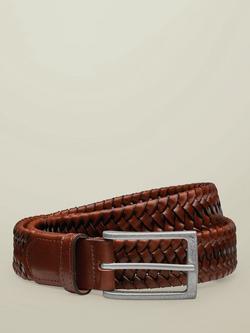 Charles Tyrwhitt Woven Leather Stretch Belt, Tan, Tan