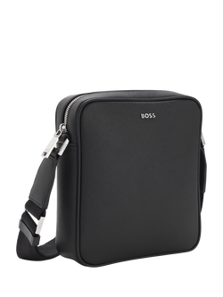 HUGO BOSS BOSS Silver-Tone Logo Lettering Reporter Bag, Black - view 2, Black