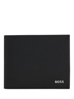 HUGO BOSS BOSS Structured Trifold Wallet, Black, Black