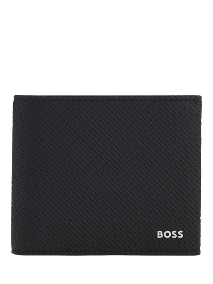 BOSS Northon Leather Monogram Wallet, Black, Black