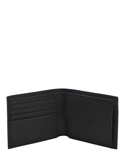 BOSS Northon Leather Monogram Wallet, Black - view 2, Black