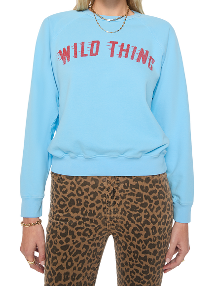 MOTHER Cotton Wild Thing Sweatshirt, Blue/Red, Blue/Red
