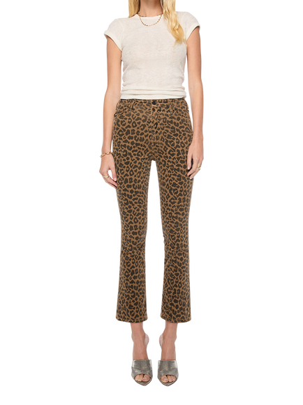 MOTHER Hustler Flood High Rise Flared Cheetah Print Jeans, Brown/Multi, Brown Multi