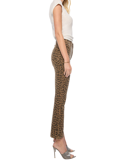 MOTHER Hustler Flood High Rise Flared Cheetah Print Jeans, Brown/Multi - view 2, Brown Multi