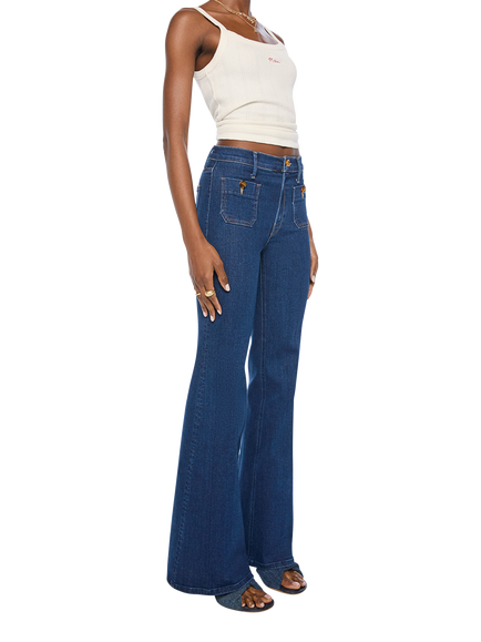 MOTHER Pat Pok Doozy High Rise Flared Jeans, Retrograde Rodeo - view 2, Retrograde Rodeo