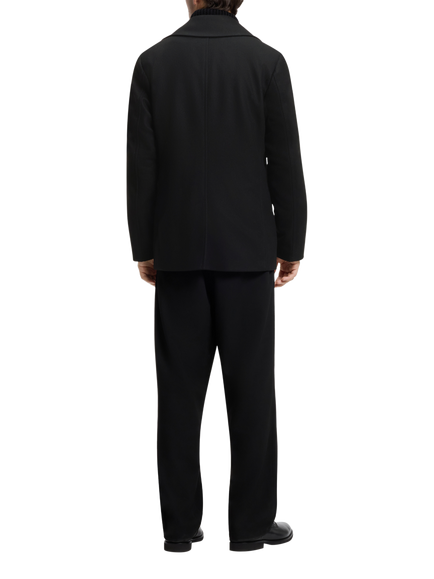 HUGO Double Breasted Wool Rich Coat, Black - view 2, Black