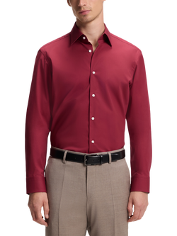 HUGO BOSS BOSS Regular Fit Easy Iron Stretch Cotton Poplin Shirt, Open Red, Open Red
