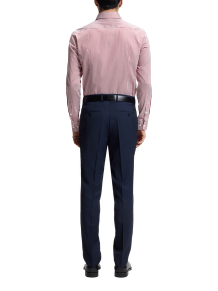 HUGO BOSS BOSS Hank Slim Fit Stripe Cotton Blend Shirt, Red - view 2, Red