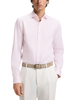 HUGO BOSS BOSS Hank Slim Fit Cotton Blend Shirt, Medium Pink, Medium Pink