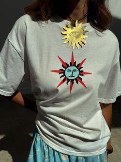 Never Fully Dressed Morocco Sun Cotton T-Shirt, White - view 2, White