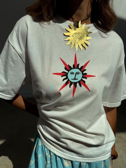 Never Fully Dressed Morocco Sun Cotton T-Shirt, White - view 2, White